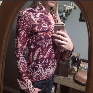 Alloy | Double Pocket Sheer Blouse